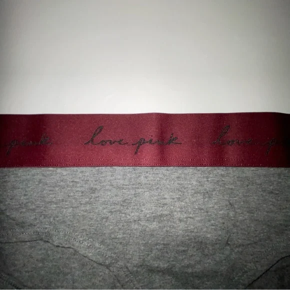 2Pc Pink Victoria’s Red and Gray Lace and Cotton Panties - Picture 9 of 12
